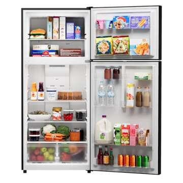 Kenmore 4661359 30" W Top Freezer Refrigerator with Adjustable Glass Shelving, Humidity Control Crispers, Quiet and Energy Efficient Inverter Compressor, Black