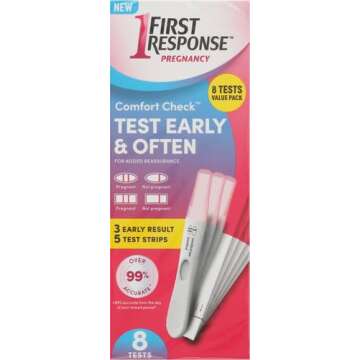 FIRST RESPONSE Comfort Check Pregnancy Test, 8 Count, Pink & White