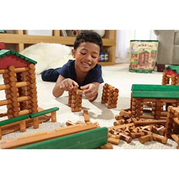 LINCOLN LOGS Collector's Edition Village Set - 327 Real Wood Pieces, Ages 3+, Retro Building Toy for Boys/Girls, Creative Construction Game