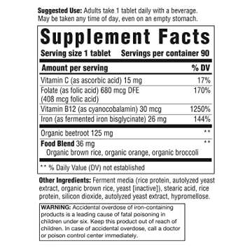 INNATE Response Formulas Iron Response - Daily Iron Supplement - Clinically Shown To Increase Iron Levels - Vegan, Non-GMO, and Kosher - Made Without 9 Food Allergens - 90 tablets (90 servings)