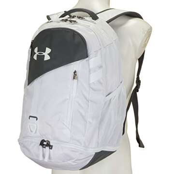 Under Armour Adult Hustle 4.0 Backpack , White (100)/Pitch Gray , One Size