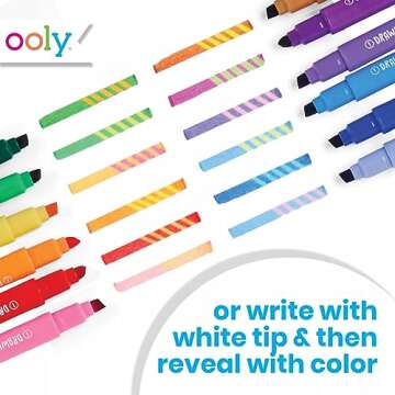 Ooly 12 Pack Switch-eroo Color Changing Markers, Dual Tip Markers for Kids, Double Ended Chisel Tip Marker Set Great for Art Supplies, Drawing and Stationery Sets