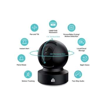 Kasa Smart Indoor Pan-Tilt Home Security Camera, 1080p HD Dog Camera w/Night Vision, Motion Detection for Baby & Pet Monitor, Cloud & SD Card Storage, Works w/ Alexa & Google Home, 2.4G WiFi (EC71)