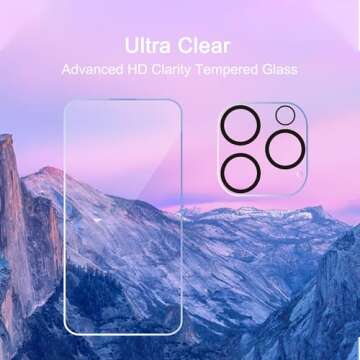 Ailun 3 Pack Screen Protector for iPhone 16 Pro [6.3 inch] + 3 Pack Camera Lens Protector with Installation Frame,Case Friendly Tempered Glass Film,[9H Hardness] - HD [6 Pack]