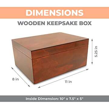 Blake & Lake Large Dark Oak Wood Storage Box with Lid