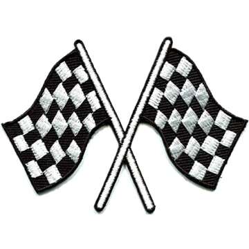 Checkered Flag Chequered auto car Racing Rockabilly Embroidered Iron on Patch Applique