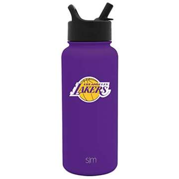 Simple Modern Officially Licensed NBA Los Angeles Lakers Water Bottle with Straw Lid | Vacuum Insulated Stainless Steel 32oz Thermos | Summit Collection | Los Angeles Lakers