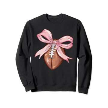 Football Coquette Bow Football Mom Mothers Day Football Mama Sweatshirt