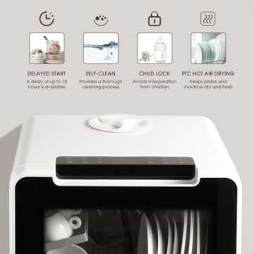 HAVA Portable Countertop Dishwasher with Child Lock