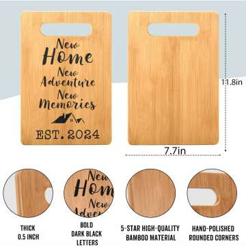 Housewarming Gift for New House Homeowner, Housewarming Gift, New Home Gift Idea, First Home Gift, Gift for Home, New Home New Adventure New Memories, Cutting Board Gift, 7"x 11", MCB032
