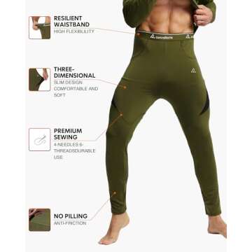 CL convallaria Thermal Underwear Long Johns Set Mens Winter Hunting Gear Sport Base Layer Bottom Top