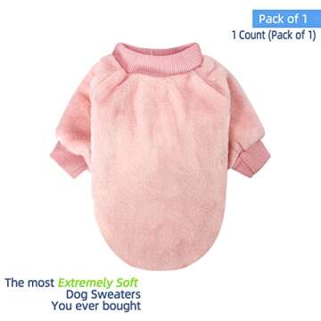 FabriCastle Small Dog Sweater, Dog Clothes, Dog Coat, Dog Jacket for Small or Medium Dogs Boy or Girl, Ultra Soft and Warm Pet Cat Apparel, 1 Count (X-Small, Pale Pink)