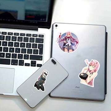 ZUNKOM Darling in The FRANXX Sticker Pack of 50 Stickers - Waterproof Stickers Classic Japanese Anime Stickers for Laptops, Computers, Water Bottles (FRANXX 02)