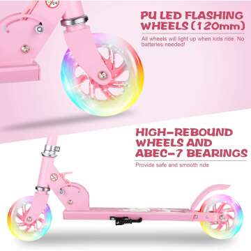 Light Up Scooter for Kids - Adjustable Handlebar