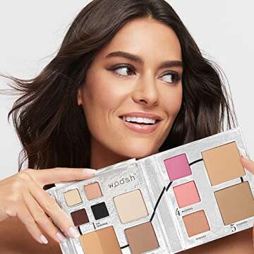 Woosh Beauty, Fold out Face Original Makeup Palette, Travel, All in One, Neutral Cream & Powder (#2.5 Medium Tan)