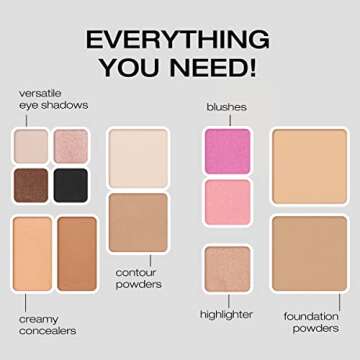 Woosh Beauty, Fold out Face Original Makeup Palette, Travel, All in One, Neutral Cream & Powder (#2.5 Medium Tan)