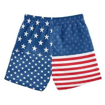 Flag Element Matching Swim Trunks for Dad and Son American Flag Father Son Matching Swim Trunks Family Board Shorts 4T