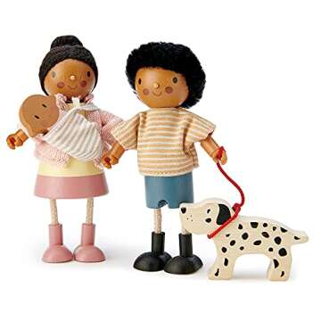 Tender Leaf Toys - Mrs. Forrester and The Baby - Detailed Wooden Doll with Flexible Arms and Legs for Dollhouse - Encourage Creative and Imaginative Play for Children - Age 3+