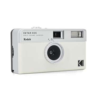 KODAK EKTAR H35 Half Frame Film Camera (Off-White, Single)