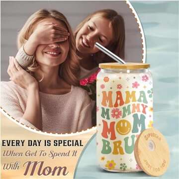 Cipustar 16oz Engraved Glass Gifts for Mother's Day