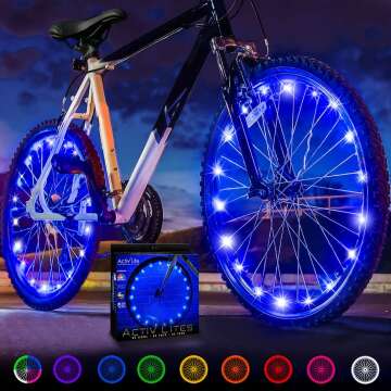 Activ Life 2-Tire Pack LED Bike Wheel Lights with Batteries Included! Top-Selling Gifts & Stocking Stuffers for All Ages! Get 100% Brighter and Visible from All Angles for Ultimate Safety and Style