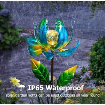 Stunning Metal Lotus Solar Yard Lights & Wind Spinners