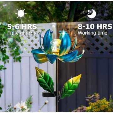 Stunning Metal Lotus Solar Yard Lights & Wind Spinners