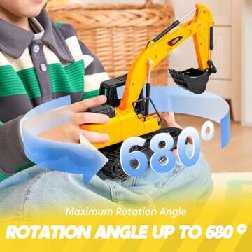 Remote Control Excavator Toy for Boys Aged 3-12