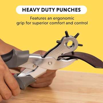 General Tools Revolving Punch Pliers 73 - 6 Multi-Hole Sizes For Leather, Rubber, & Plastic - Hobbies & Crafts