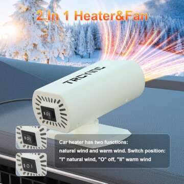 Car Heater that Plugs into Cigarette Lighter，Car Heaters for Vehicle, Portable Car Heater，12v Heater 200W，2 Types of Brackets，Car Defroster Windshield Heater，Car Heaters for Vehicle for Winter