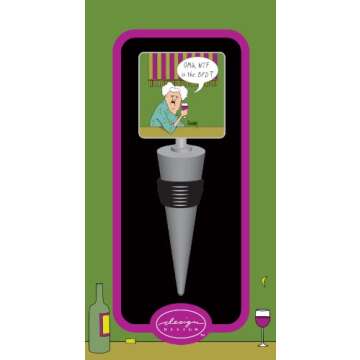 Design Design OMG WTF BFD Bottle Stopper, Green