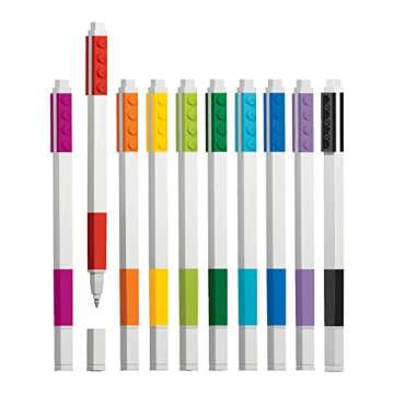 IQ LEGO Stationery 10 Pack Gel Pens (53100), Ages 6+, includes 10 gel pens