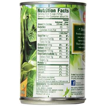 Del Monte Cut Italian Green Beans 14.5oz Can (Pack of 6)