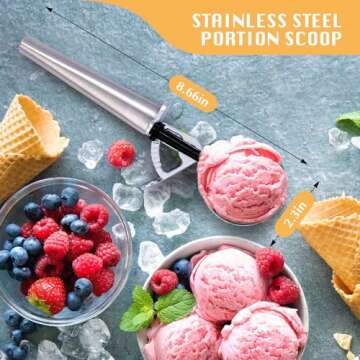 Soobeeke #16 (2 oz) Cookie Dough Scoop - Cookie Scoops for Baking, Ice Cream Scooper Stainless Steel with Trigger, Scoopers for Food, Baking, Melon Baller and Meatball Maker