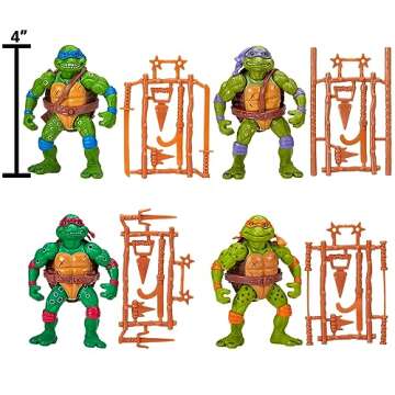 Teenage Mutant Ninja Turtles Micro Mutant TMNT Classic Movie Star Soft Bundle