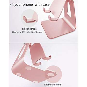 Adjustable Aluminum Phone Stand - Rose Gold