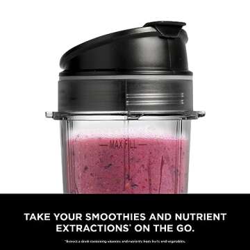 Ninja Fit Compact Personal Blender, Portable Blender for-Smoothies, Shakes, Food Prep, and Frozen Blending, 700-Watt Base, (2) 16-oz. Cups and Spout Lids, Black QB3001SS