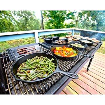 Lodge Cast Iron Skillet with Red Silicone Handle