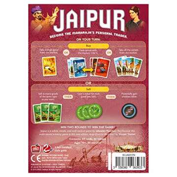 Jaipur Board Game (New Edition) - Fast-Paced Duel of Merchants! Strategic Trading and Market Gameplay for Kids & Adults, Ages 10+, 2 Players, 30 Minute Playtime, Made by Space Cowboys