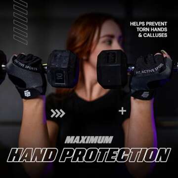 Fit Active Sports, Max Grip Weight Lifting Gloves for Men & Women | Non-Slip Workout Gloves for Gym, Biking, Fitness Training | Lightweight, Breathable Gym Gloves | Small