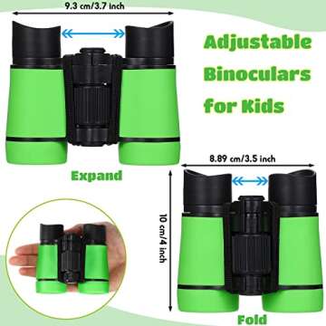 6 Pack Kids Binoculars Shock Proof Toy Binoculars Set for Age 6 Years Boys Girls Hunting Folding Small Telescope Birthday Gifts Bird Watching Educational Learning Camping Outdoor (Fresh Colors)