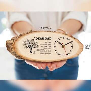 Calibron Gifts for Dad from Daughter Son, Dad Christmas Birthday Gift Wooden Clock Personalized Dad Gifts, Birthday Gifts for Dad DIY Clock Large