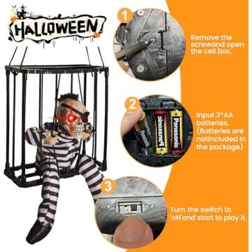 Screaming Prisoner Ghost Decoration - Spooky Halloween Prop