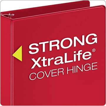 Cardinal 3 Ring Binders, Binders for School and Office, Durable 2 Inch Binder with Round Rings, Holds 475-Sheets, ClearVue Covers, Non-Stick, PVC-Free, Assorted Colors, 4 Pack (29311)