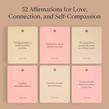 Intelligent Change 52 Mindful Affirmation Cards for Love and Relationships, Daily Words of Inspiration, Self Care Positive Affirmation Cards for Women with Stand, Gifts For Women, Mothers Day Gifts