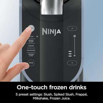 Ninja FS301 Professional Maker with RapidChill Technology, 88 oz Drink & Slushie Machine, 5 Preset Programs, Frozen Margaritas, Frappés, and More, Premium Accents, Black