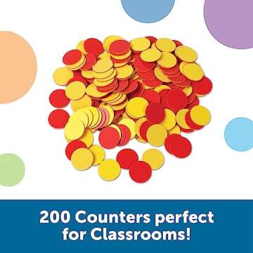 Learning Resources Two-Color Counters, Set of 200, Ages 5+, Grades K+, Educational Counting Sorting and Patterning, Family Counters,Back to School Supplies,Teacher Supplies