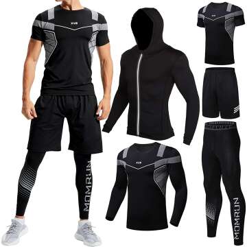 BOOMCOOL Mens Compression Shirts Short Sleeve,Sports Base Layer T-Shirts Tops, Athletic Workout Shirt