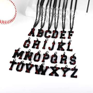 AIAINAGI Baseball Initial A-Z Letter Necklace for Men & boys