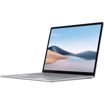 Microsoft Surface Laptop 4 13.5" PixelSense Touchscreen Laptop Computer, AMD Ryzen 5 Surface Edition, 16GB RAM, 256GB SSD, Backlit Keyboard, Windows 10 Pro, Platinum (Renewed)